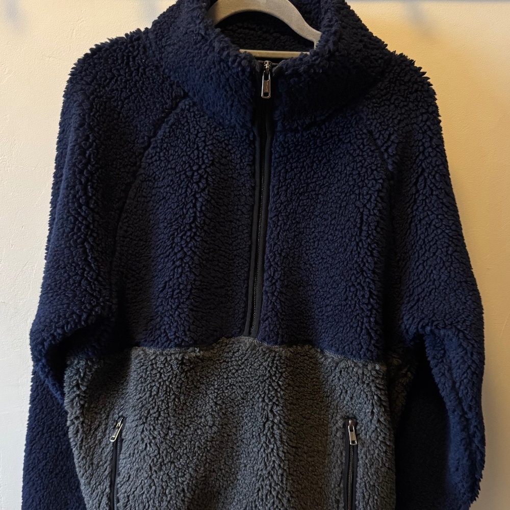 Todd Snyder Colorblock Sherpa Pullover Half Zip Fleece